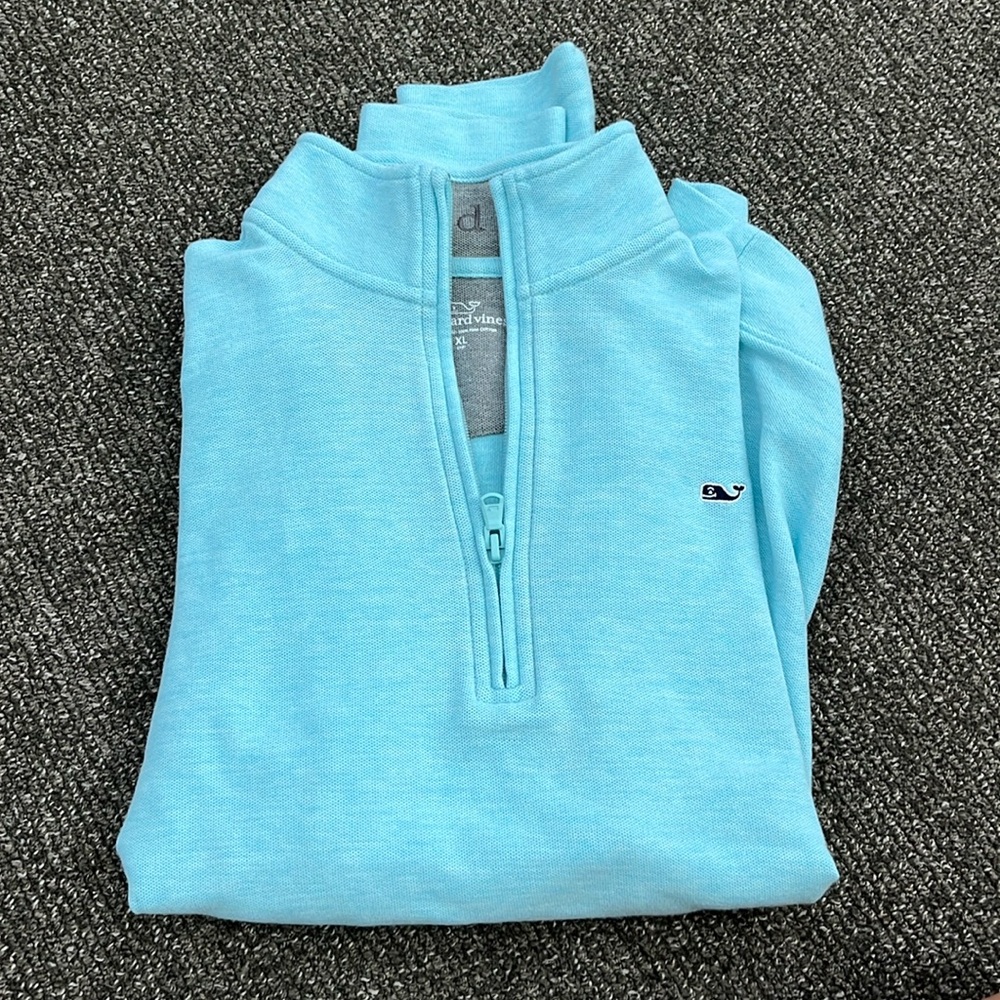 Vineyard Vines light blue quarter zip